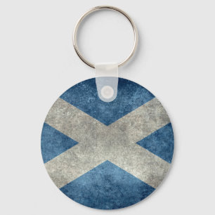 National flag of Scotland - Vintage version Key Ring