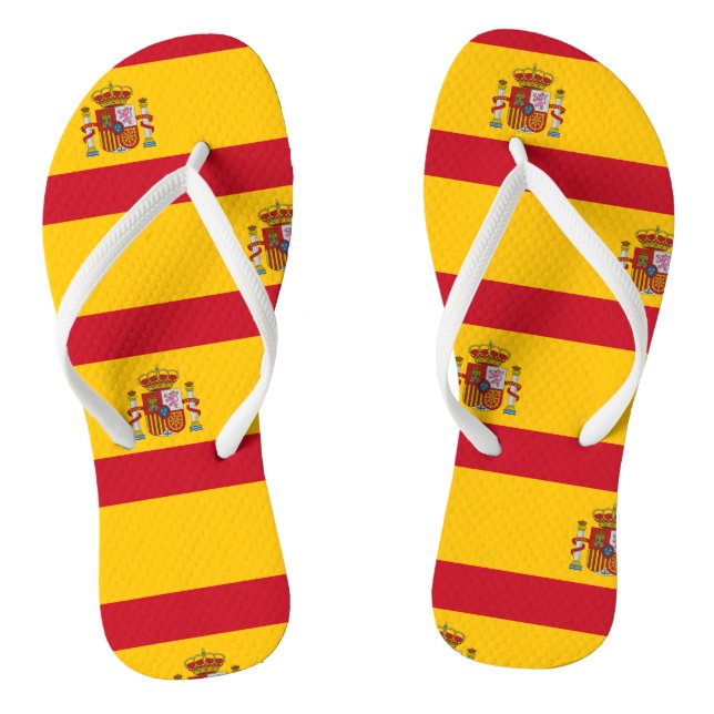 National Flag of Spain Flip Flops (Footbed)