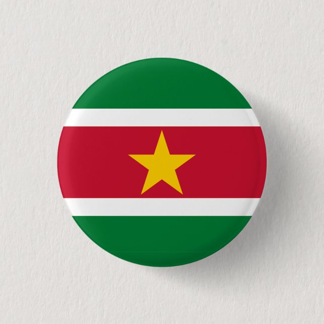 National flag of Suriname 3 Cm Round Badge (Front)