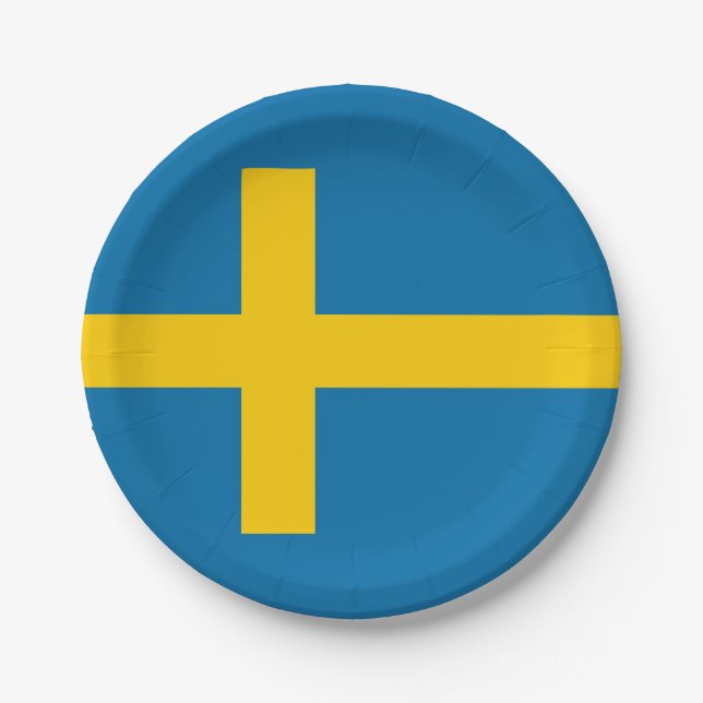 National Flag of Sweden Paper Plate (Front)