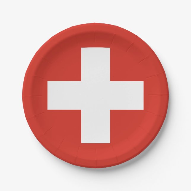 National Flag of Switzerland Paper Plate (Front)