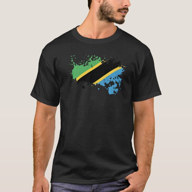 National Flag of Tanzania souvenir  for men women T-Shirt (Front)