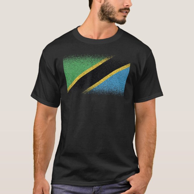 National Flag of Tanzania souvenir  for men women T-Shirt (Front)