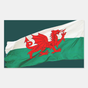 National Flag of Wales, The Red Dragon Patriotic Rectangular Sticker