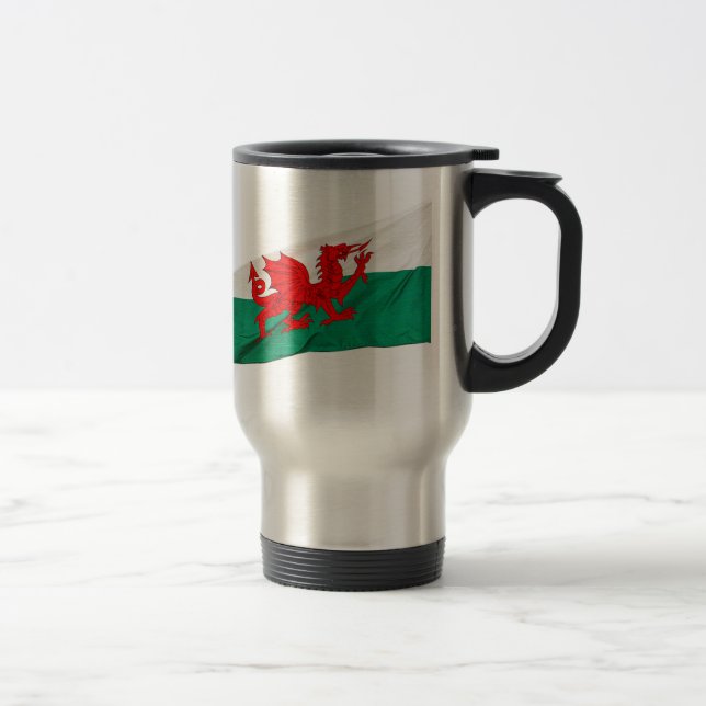 National Flag of Wales, The Red Dragon Patriotic Travel Mug (Right)