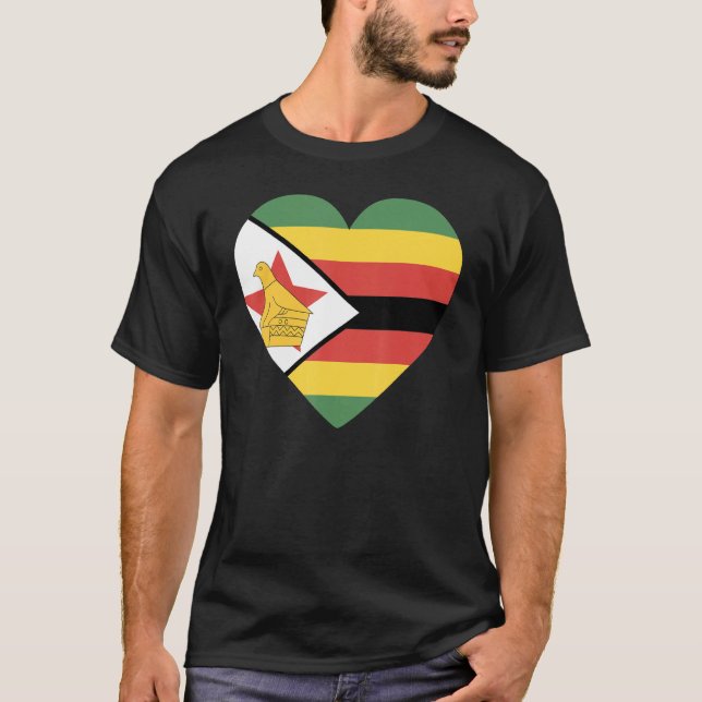 National Flag of Zimbabwe souvenir  for men women  T-Shirt (Front)