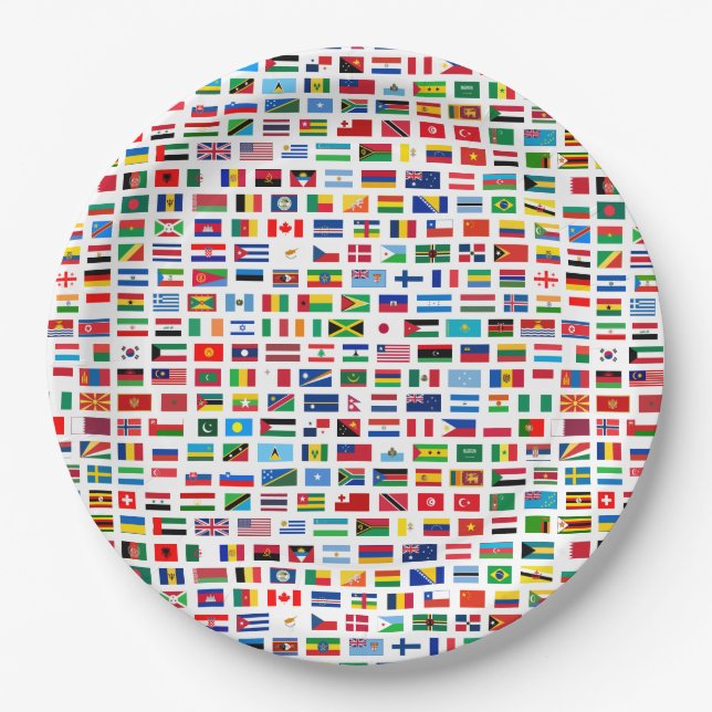 National flags paper plate (Front)
