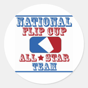 national flip cup champion classic round sticker