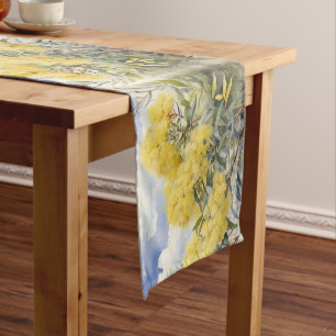 National Flower Australia Golden Wattle Short Table Runner