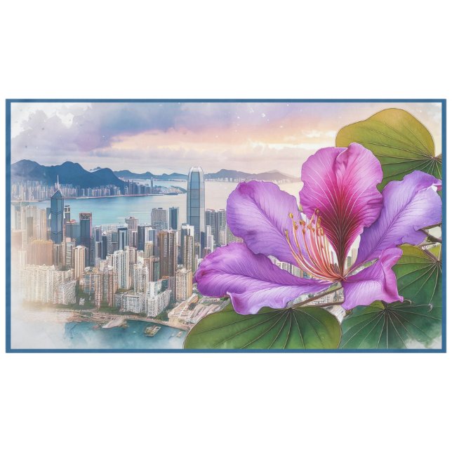 National Flower Bauhinia (Hong Kong) | large  Tablecloth (Front (Horizontal))
