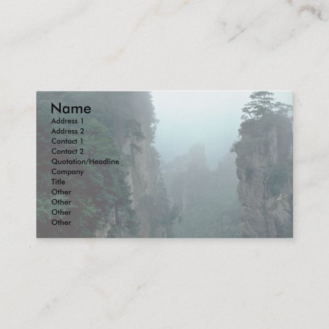 National forest park, Wuling Mountain, Hunan provi Business Card (Front)