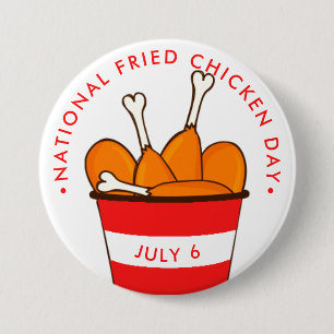National Fried Chicken Day, bucket of legs 7.5 Cm Round Badge