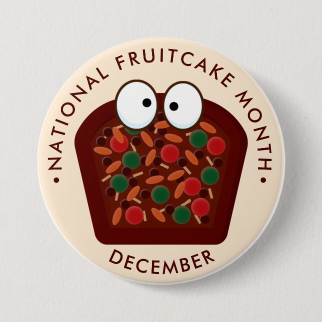 National Fruitcake Month, cute kawaii fruitcake 7.5 Cm Round Badge (Front)