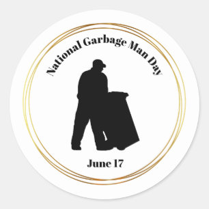 National Garbage Man Day Silhouette Stickers