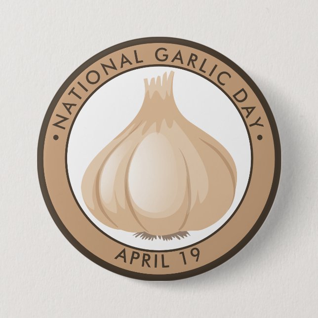 National Garlic Day 7.5 Cm Round Badge (Front)