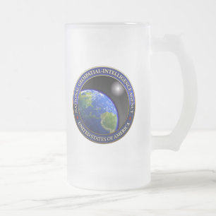 National Geospatial-Intelligence Agency (NGA) Frosted Glass Beer Mug