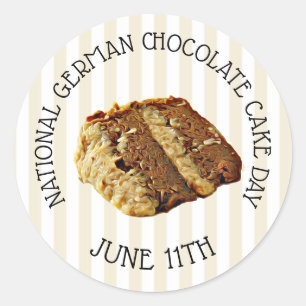 National German Chocolate Cake Day Stickers