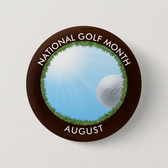 National Golf Month 6 Cm Round Badge (Front)