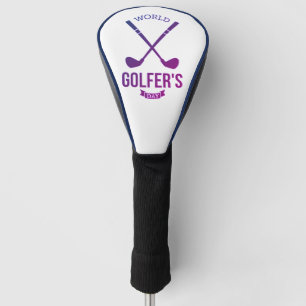 National Golfer’s Day Purple Design   leather Golf Head Cover