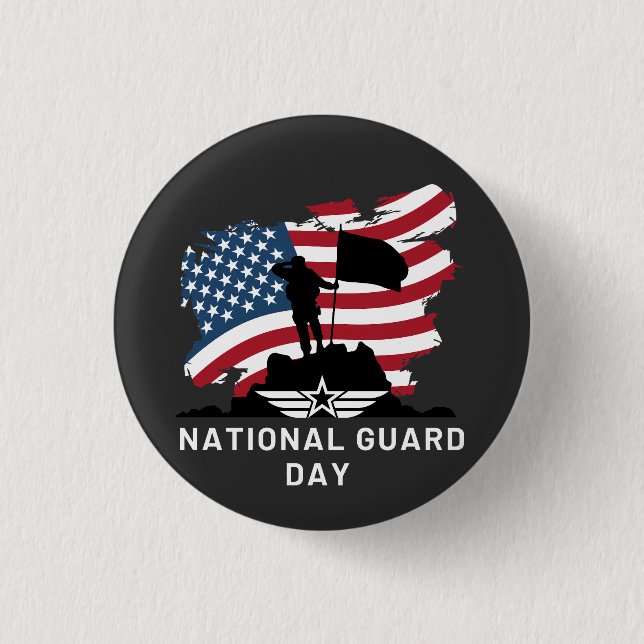 National Guard Day 3 Cm Round Badge (Front)