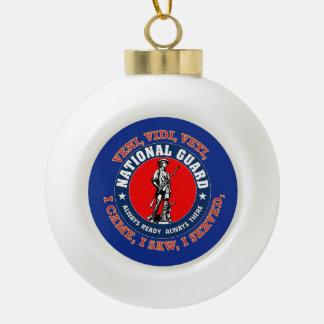 National Guard Emblem Ceramic Ball Christmas Ornament