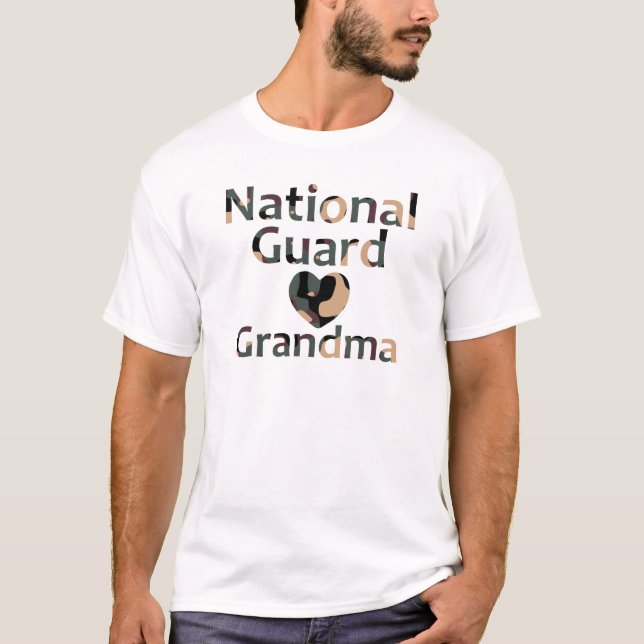 National Guard Grandma Heart Camo T-Shirt (Front)