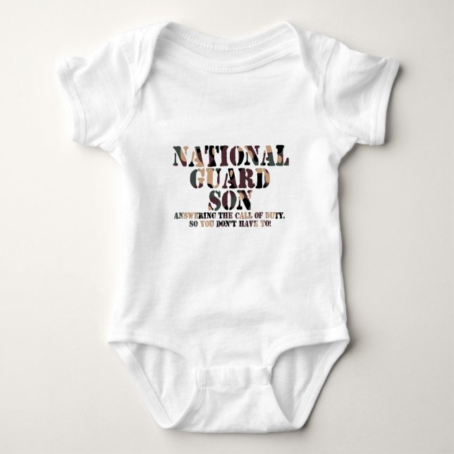 National Guard Son Answering Call Baby Bodysuit (Front)