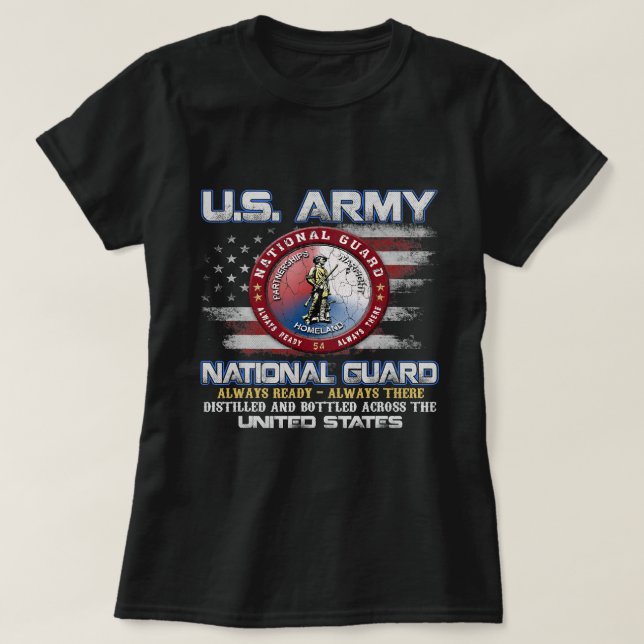 National Guard Veteran Always Ready Always There V T-Shirt (Design Front)