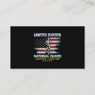 National Guard Veteran Always Ready American Flag Business Card