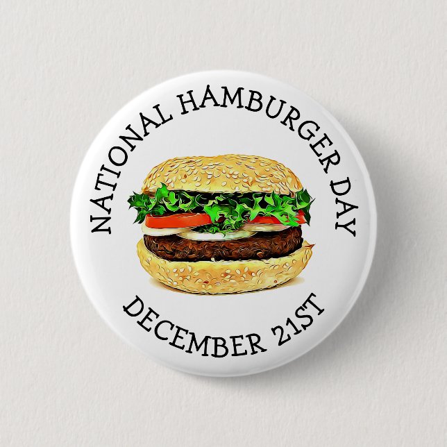 National Hamburger Day 6 Cm Round Badge (Front)