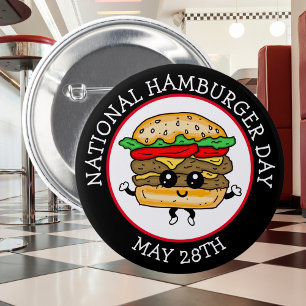 National Hamburger Day May 28th 6 Cm Round Badge