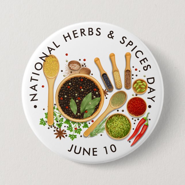 National Herbs & Spices Day 7.5 Cm Round Badge (Front)