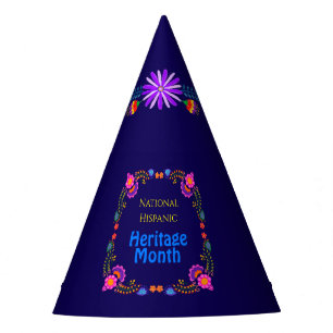 National Hispanic Heritage Birthday Colourful Flor Party Hat