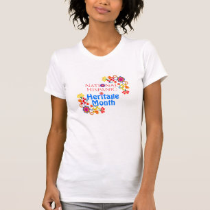 National Hispanic Heritage Birthday Colourful Flor T-Shirt