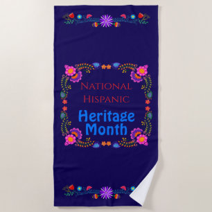 National Hispanic Heritage Colourful Floral Beach Towel