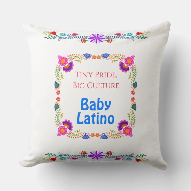 National Hispanic Heritage Colourful Floral Cushion (Front)