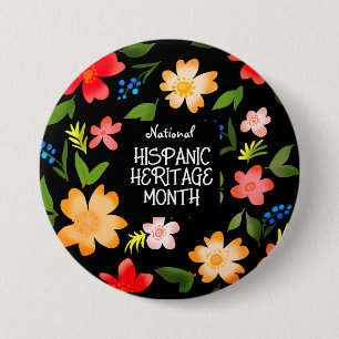 National HISPANIC HERITAGE MONTH 7.5 Cm Round Badge