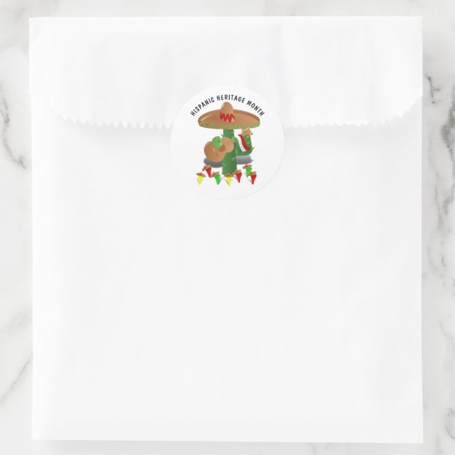 National Hispanic Heritage Month - Cactus Classic Round Sticker (Bag)