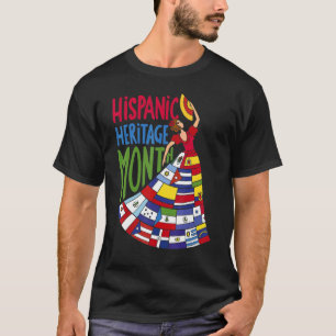 National Hispanic Heritage Month Celebration Flags T-Shirt