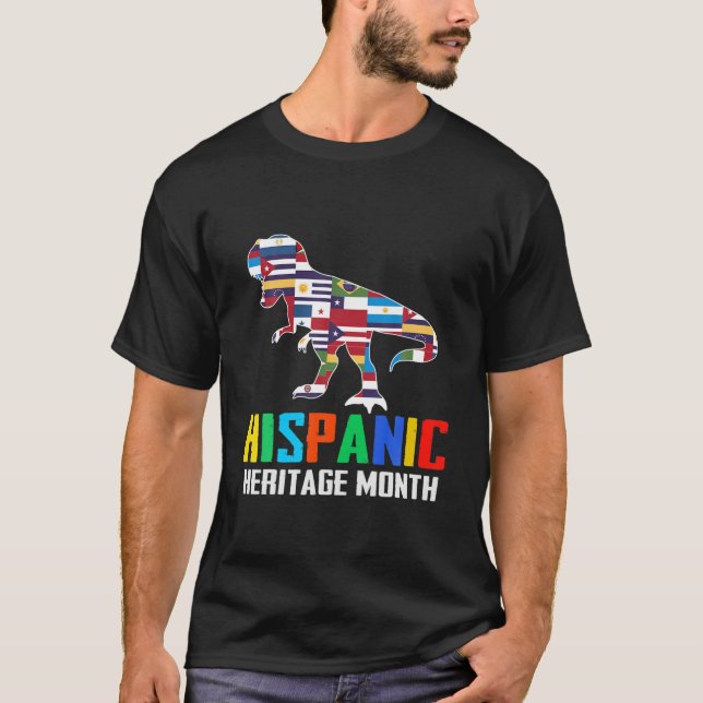 National Hispanic Heritage Month Dinosaurs Latino T-Shirt (Front)