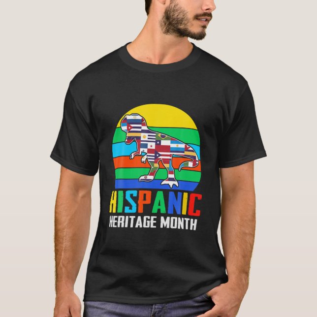 National Hispanic Heritage Month Dinosaurs Latino T-Shirt (Front)