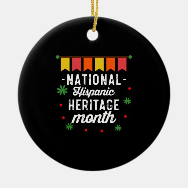 National Hispanic Heritage Month Funny Gift Ceramic Tree Decoration (Front)