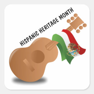 National Hispanic Heritage Month - Guitar Square Sticker