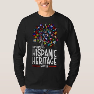 National Hispanic Heritage Month Hand Flag Tree Ro T-Shirt