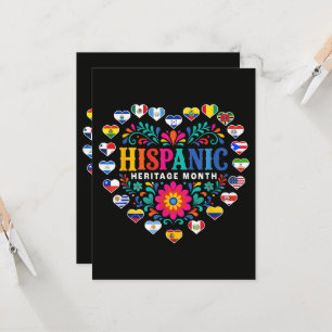 National Hispanic Heritage Month Heart Flags Invitation
