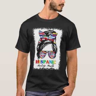 National Hispanic Heritage Month Latin Flags Messy T-Shirt