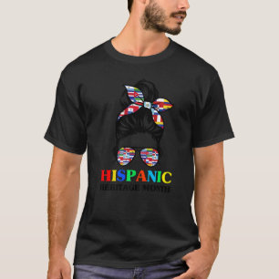 National Hispanic Heritage Month Latin Flags Messy T-Shirt