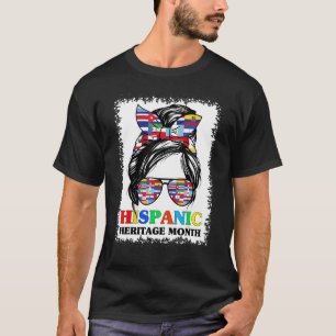 National Hispanic Heritage Month Latin Flags Messy T-Shirt