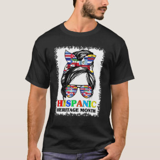 National Hispanic Heritage Month Latin Flags Messy T-Shirt
