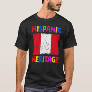 National Hispanic Heritage Month Latina Peru Flag  T-Shirt